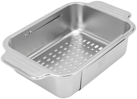 Stainless Steel Over Sink Colander Expandable Drain Basket Extendable