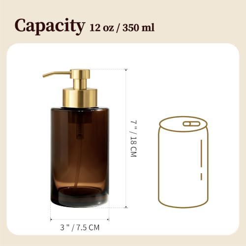 Bathroom Countertop Foaming Soap Dispenser Glass with Stainless Steel