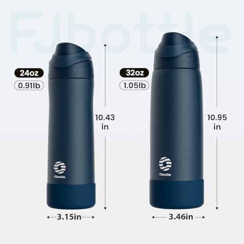 FJbottle Insulated Stainless Steel Water Bottle, 24 oz No Straw