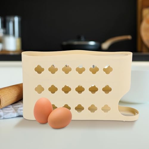 Roll Eggs Dispenser 4 Layer PP Egg Holder for Fridge Cabinet