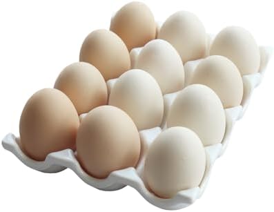 Ceramic Egg Holder, 12-Cup Tray for Fridge or Countertop