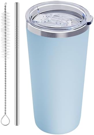 GGQ 20oz Travel Coffee Tumbler, 18/8 Stainless Steel Cup 1 Pack Light