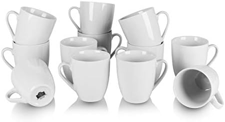 10 Strawberry Street Catering Ceramic 12 oz Coffee Mugs, Round, Set of