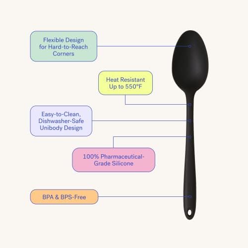 GIR 13-Inch Silicone Spaghetti & Pasta Spoon, Navy