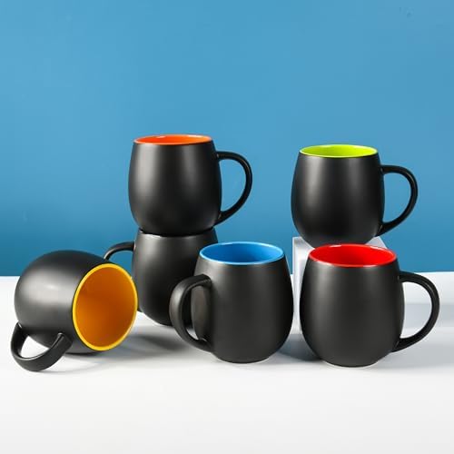 BYCNZB 20oz ceramic Coffee Mug Sets Matte Black Porcelain Mug Multiple