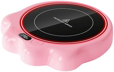 Gaiatop Mug Warmer, 50W Cute Cat Paw Cup Warmers, Heated Plate - Pink