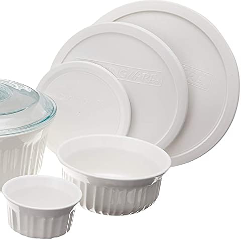 CorningWare French White 10-Pc Ceramic Bakeware Set with Lids