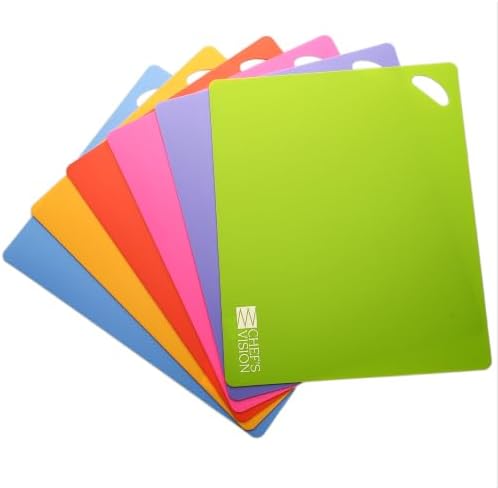 Chef’s Vision Flexible Plastic Cutting Mats, 6-Pack, 15" x 12", 1.2mm