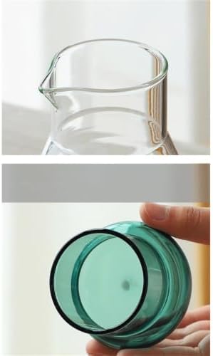 Glass Water Pitcher with Colored Lid for Home Use Water Jug(Clear)