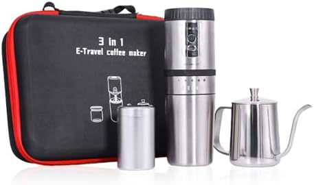 SOTECH 3-in-1 Camping Coffee Maker Set with Grinder, 350ml Kettle
