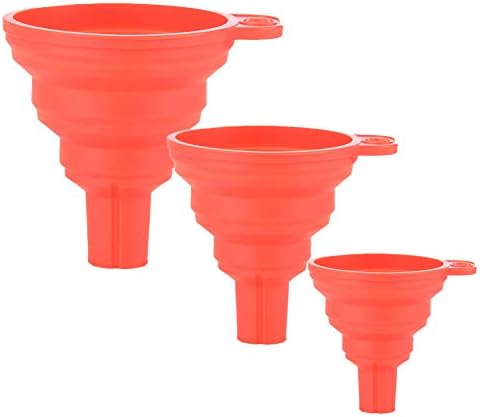3 Pack Silicone Collapsible Funnel Kitchen Funnel for Water Bottle Oil
