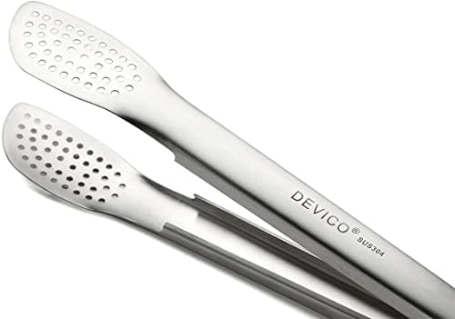 DEVICO 2Pcs 12 Inch 18/8 Stainless Steel Kitchen Tongs for Cooking