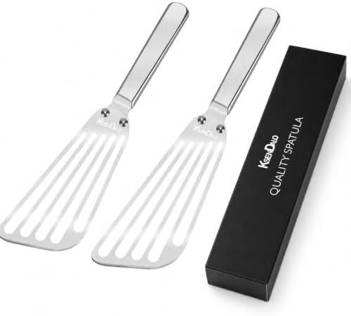 KSENDALO 2 Pack Flexible Fish Spatula Stainless Steel for Kitchen
