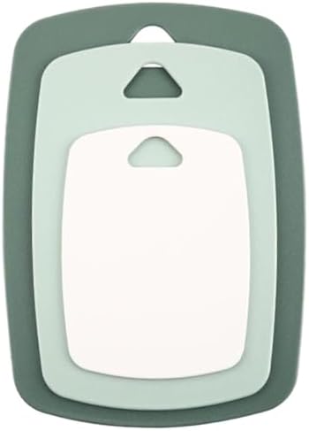 3pcs Plastic Cutting Board Set with Color-coded Non-slip Mats for