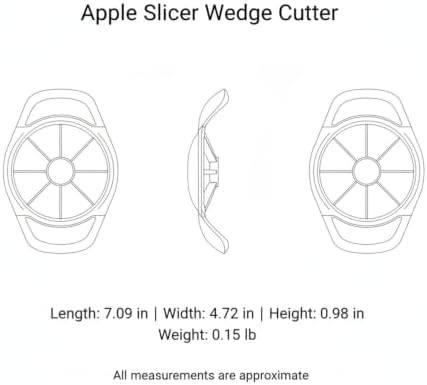 Stainless Steel Apple Slicer and Fruit Divider, Durable One-Press