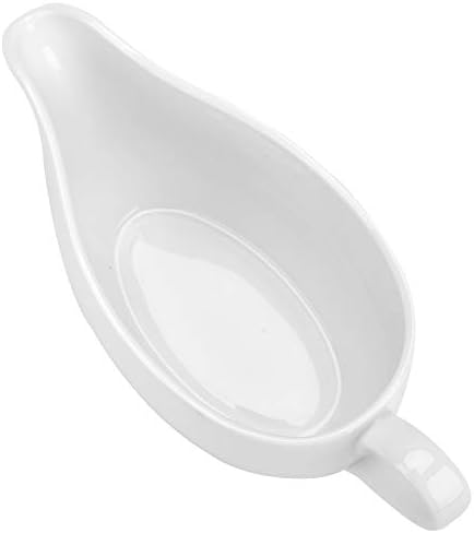 Yesland 2 Pcs 15 oz Gravy Boat, Ceramic White Easy-Pour Gravy Boat for