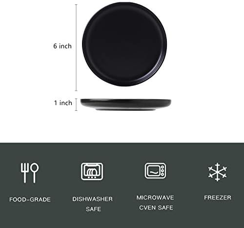 Matte Ceramic Appetizer Plates 6 Inch,Small Mini Dessert Plates Set of