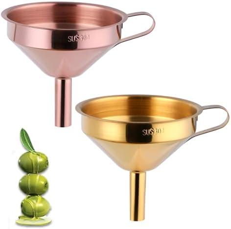 DOCBLACK Stainless Steel Funnel Set of 2, Stainless Steel Funnel with