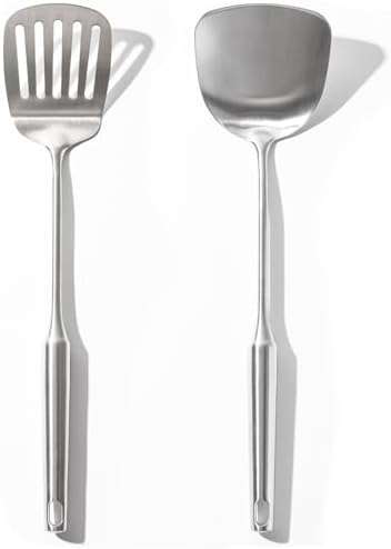 OYV 18/10 Stainless Steel Spatula Set - 15" Metal Spatulas for Kitchen
