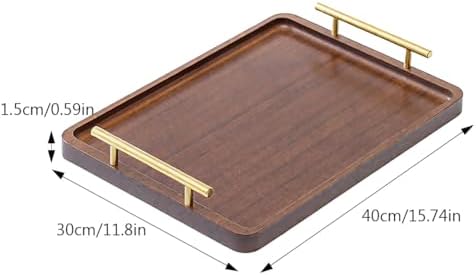 Tiiyee Bamboo Serving Tray with Handles, Ottoman Decorative Trays