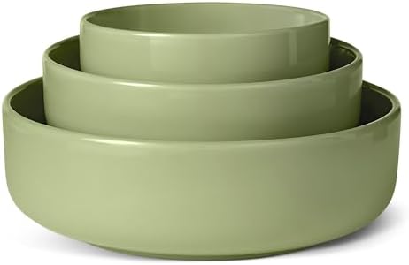 Amazon Basics Ceramic Serving Bowls Set Of 3, Glazed Stoneware