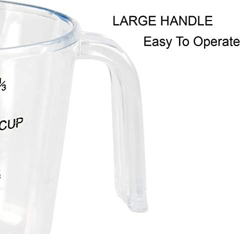 HOME-X Big Number Clear Plastic Measuring Cup with Handle and Pour