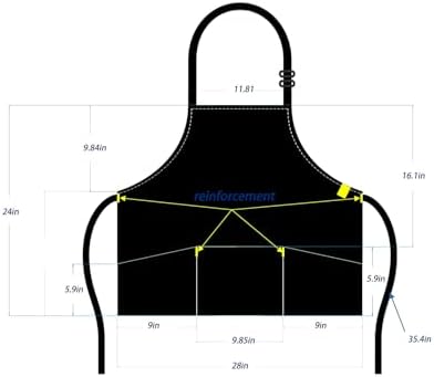 Aprons for Women with 3 Pockets, Cooking Apron with Waterproof