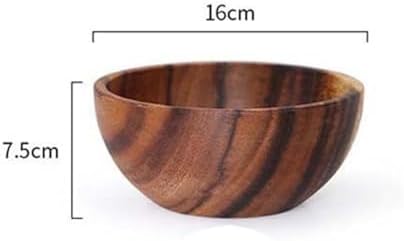 Kopida Large Acacia Wood Round Serving Bowl with Utensils Wooden Forks