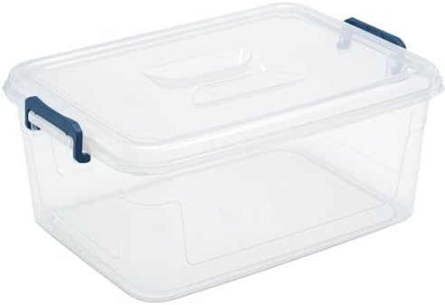 Plastic Storage Bins with Lids, Clear, 21 Qt