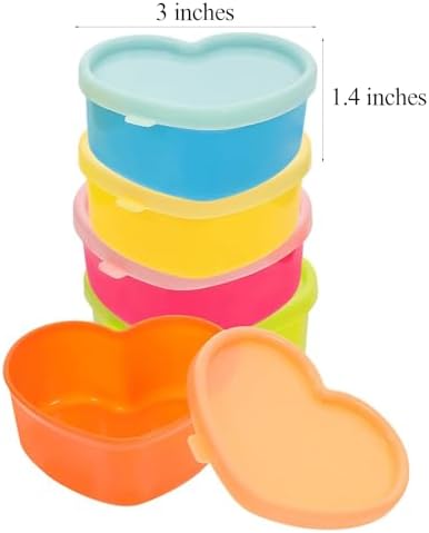 5 Pcs Heart Shaped Valentines Container, Condiment Containers with