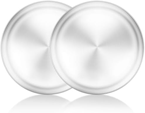 Pizza Pan Set of 2, Stainless Steel Pizza Tray for Oven, Round Pizza