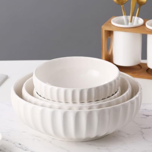 Halloween White Ceramic Pumpkin Soup Bowl Set for Kitchen Storage Use