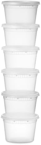 48 Clear Plastic Deli Containers with Lids, 16 oz 32 oz Combo Pack 24