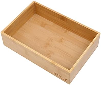 PRATIQUE Bamboo Drawer Organizer, 8.9 x 5.9 x 2.6 Inch