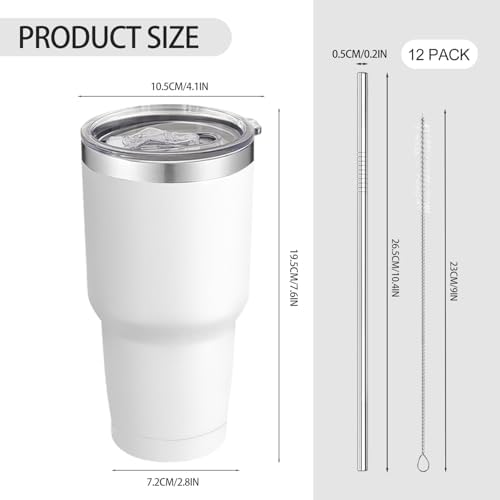 YOUKE OLA 12 Pack Insulated Tumbler Powder Coated Stainless Steel