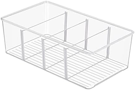 Amagogo Divided Kitchen Organizer Bin Tea Storage Box for Fridge
