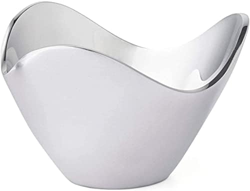 nambe Serve ware Collection Wave Bowl, Silver Serving Bowls, Large