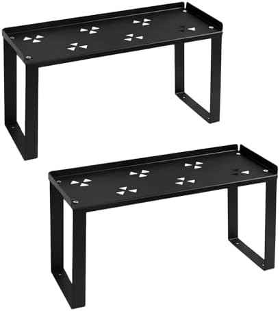 2 Pack Metal Storage Shelves Countertop Organizers, Shelf Risers, Stackable,Spice Rack