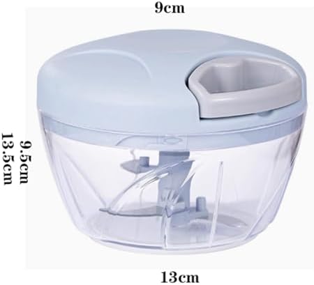 Mini Manual Food Processor, Garlic Chopper with 3 Blades, Hand Pull