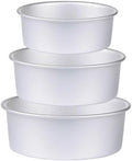 Round Cake Pan Set of 3 (6 x 3 inch/8 x 3 inch/10 x 3 inch), Aluminum