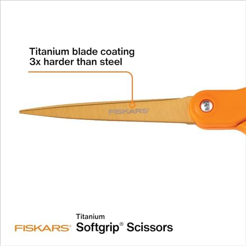 Fiskars SoftGrip Titanium Scissors All Purpose - 8" Straight Handle
