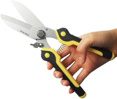 TOOLMAK 9 Inch Aviation Tin Snips, Heavy Duty Metal Cutter