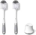 OXO Tot Baby Bottle Brush with Nipple Cleaner, Gray 2-Pack