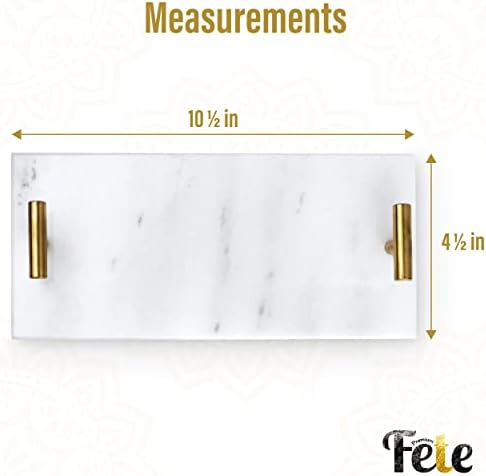 Guest Towel Holder Tray for Bathroom - White Marble-Tray - Napkin