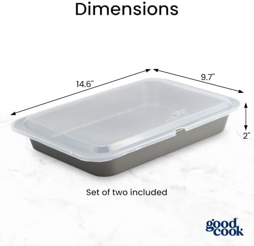 GoodCook Set of 2 Nonstick Steel 13" x 9" Cake Baking Pans with