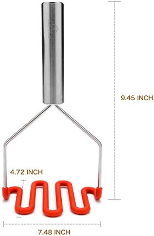 Jell-Cell Potato Masher - Silicone Protect Body with Premuim Stainless