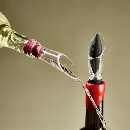 Wine Enthusiast x Pulltex Wine Pourer & Stopper Set of 2, Silicone