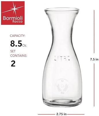 Bormioli Rocco Misura PZ Carafe Set of 2-8.5 Oz. Mini Glass Carafes