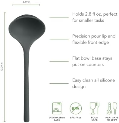 Tovolo Flex Core Silicone Ladle, Charcoal Gray