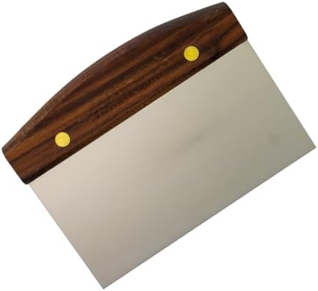 Lamson Bench Scraper, High Carbon Steel Dough Cutter, Walnut, 3 x 6 In
